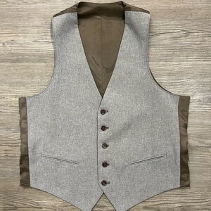 Gray and Brown Button-Up Vest